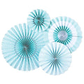 Paperlove - Party Fans - Sky Blue & White