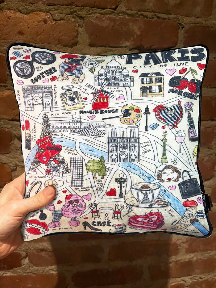 Paris Map Pillow