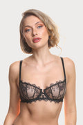 Prelude Pearl Black Lace Half Cup Bra