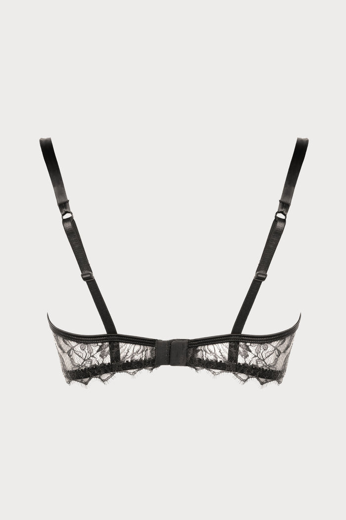 Prelude Pearl Black Lace Half Cup Bra