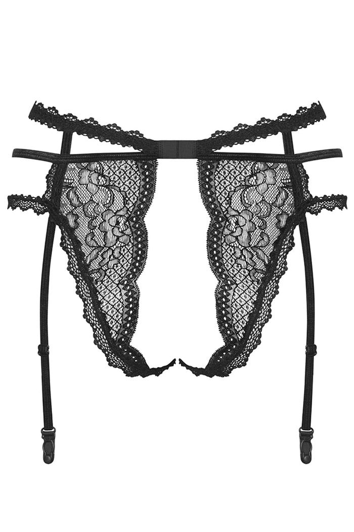 Obsessive Pearlove Black Crotchless Suspender Belt