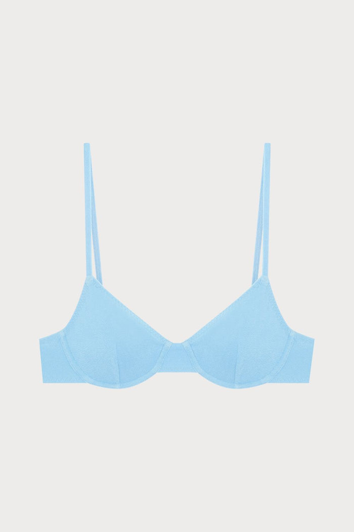Phoebe Underwired Bikini Top Blue, Size 32B/34A