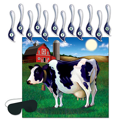 Pin The Tail on the Cow- Farm Game/14 pieces