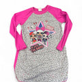 Pink and gray leopard print