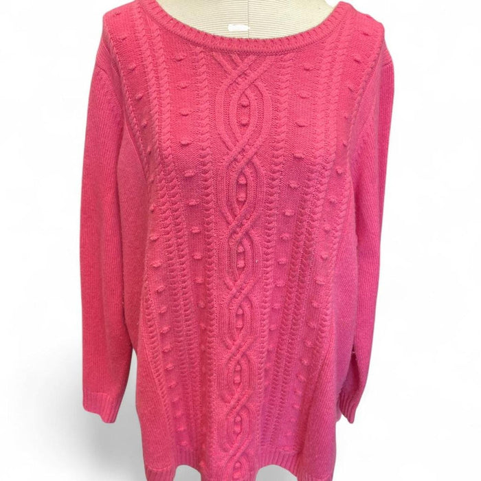 Pink cable knit sweater size