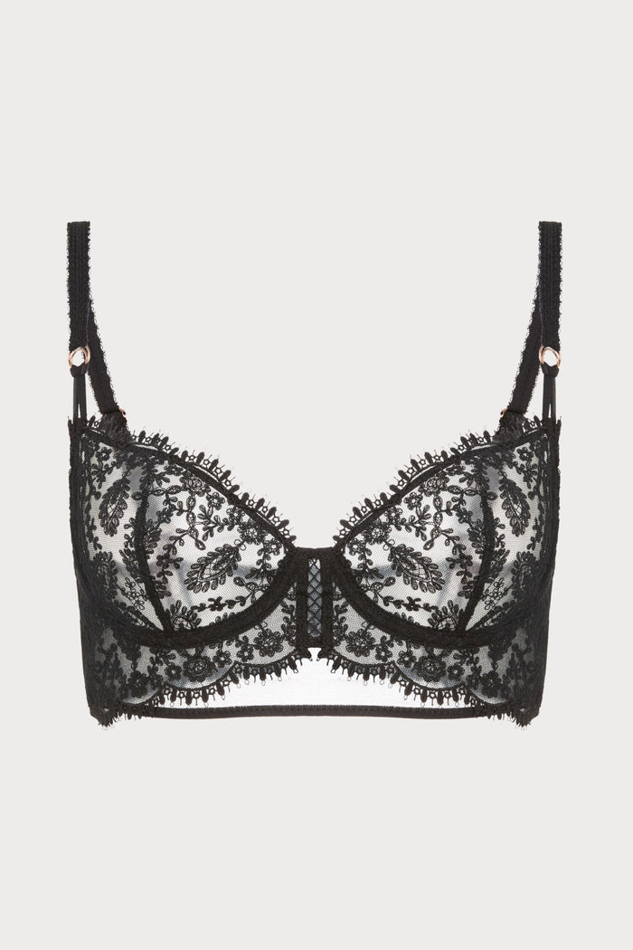 Précieuse Black Half-Cup Bra