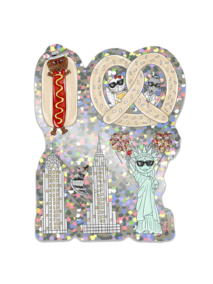 Pretzel Glitter Vinyl Sticker
