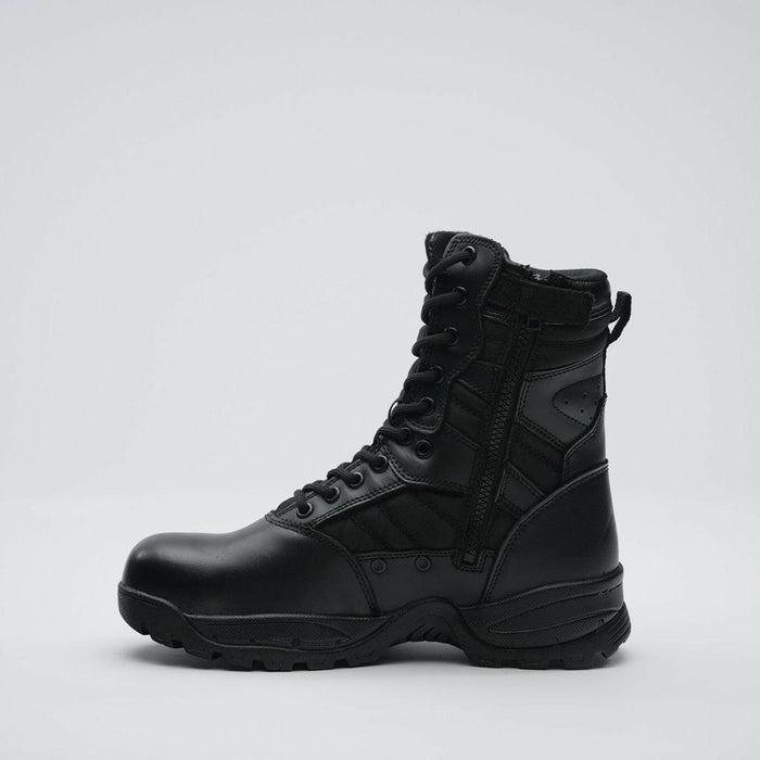 Protector 9" Side Zip - Black leather.