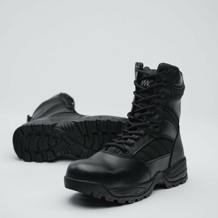 Protector 9" Side Zip - Black leather.