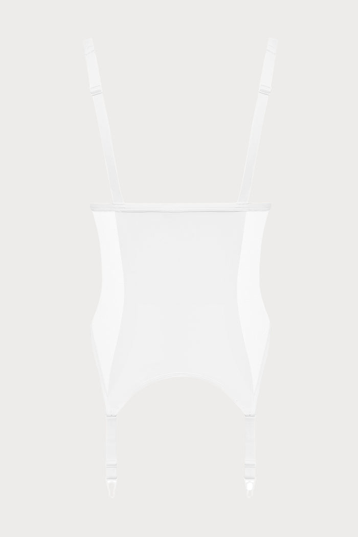 Maison Close Pure Tentation White Cupless Bodice with Suspenders