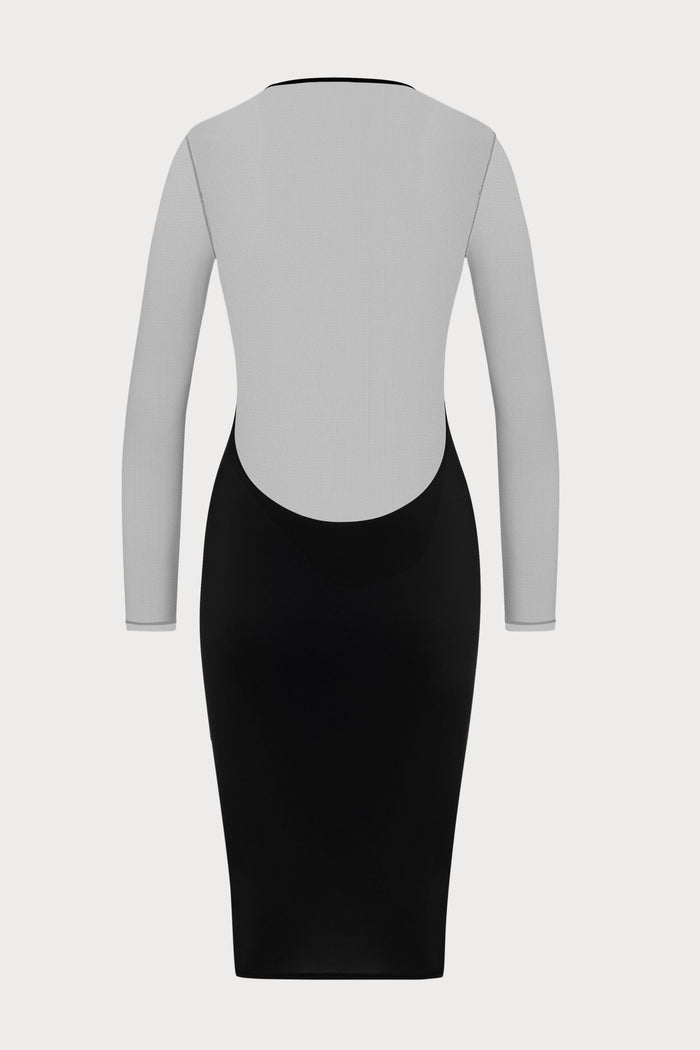 Maison Close Pure Tentation Black Midi Dress Long Sleeves