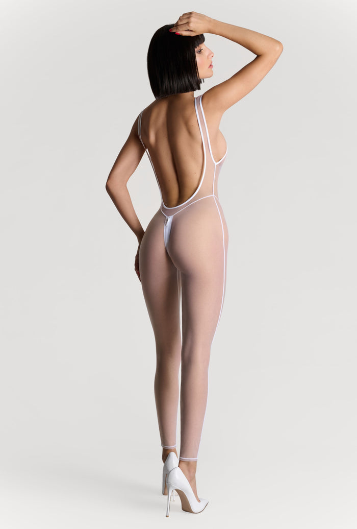 Maison Close Pure Tentation White Jumpsuit with Zip