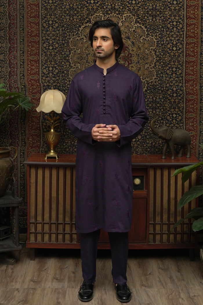 PURPLE CHICKEN MEN'S WASH & WEAR KURTA SET