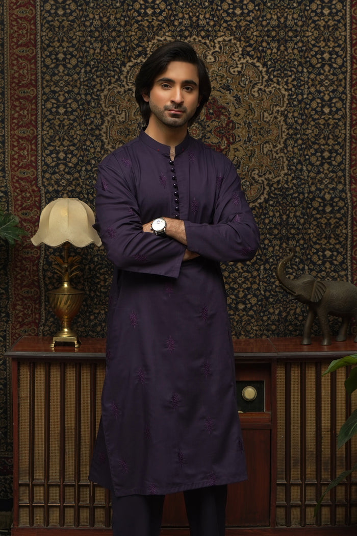 PURPLE CHICKEN MEN'S WASH & WEAR KURTA SET