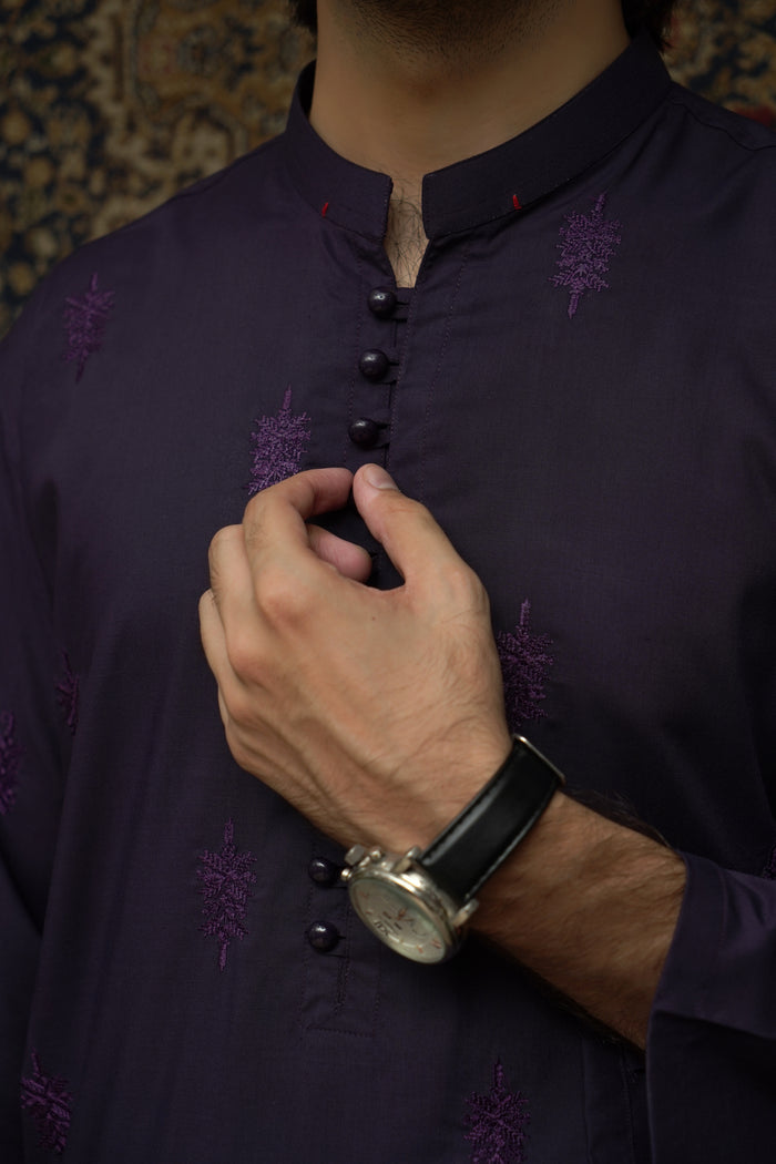 PURPLE CHICKEN MEN'S WASH & WEAR KURTA SET
