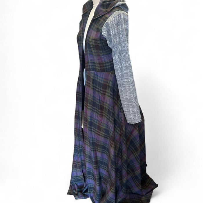 Purple plaid maxi dress with