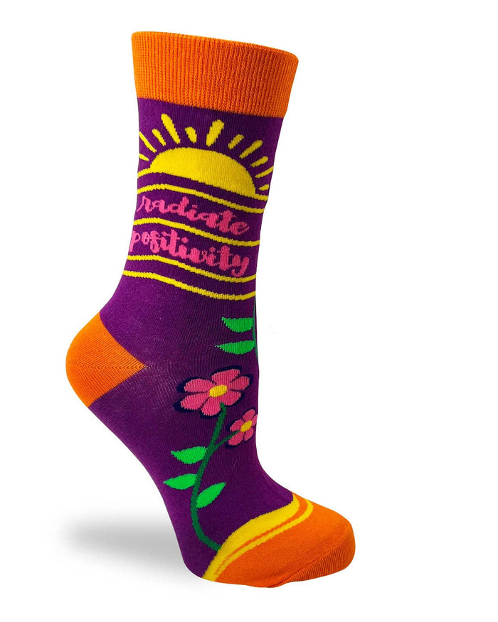 Radiate Positivity Ladies' Novelty Crew Socks - Premium socks from Fabdaz - Just $12.95! Shop now at Pat's Monograms