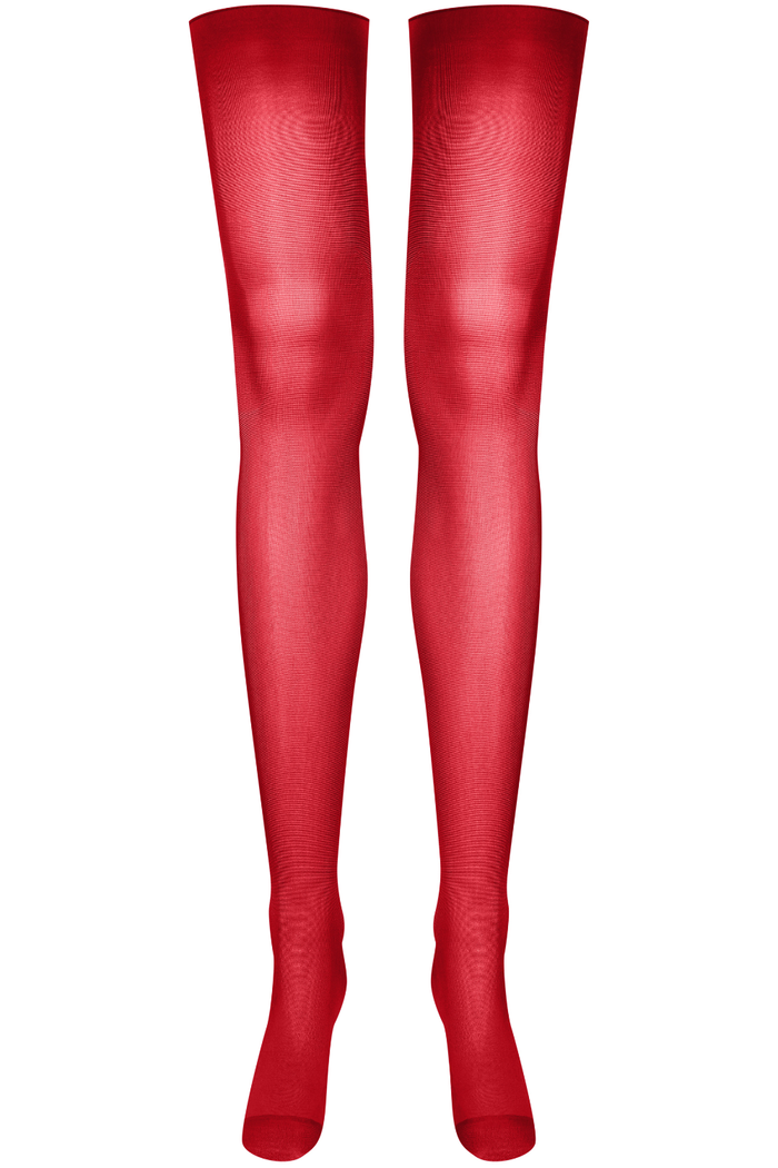 Maison Close Red Cut & Curled Stockings 40 Denier - Naughty Knickers