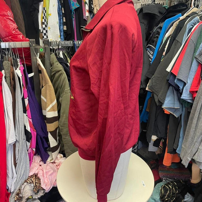 Red quarter zip windbreaker jacket
