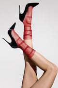 Scandale x Maison Close Red Sheer Tulle Socks - Naughty Knickers