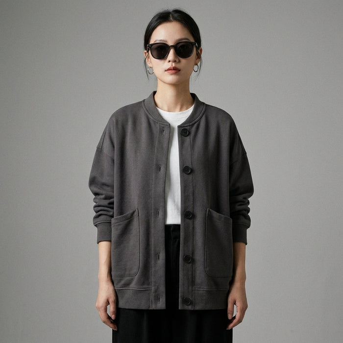 Veste en maille rétro avec grandes poches pour femme - K-fashion - Taille One Size Fits All