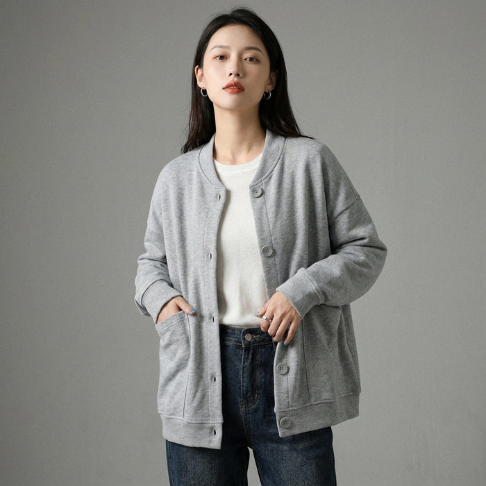 Veste en maille rétro avec grandes poches pour femme - K-fashion - Taille One Size Fits All