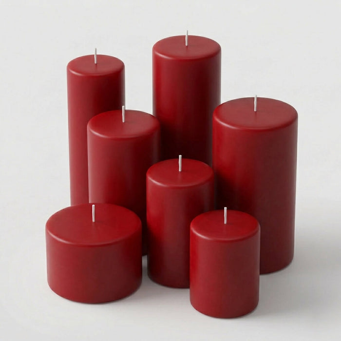 Richland 4" x 12" Red Pillar Candle Set of 6