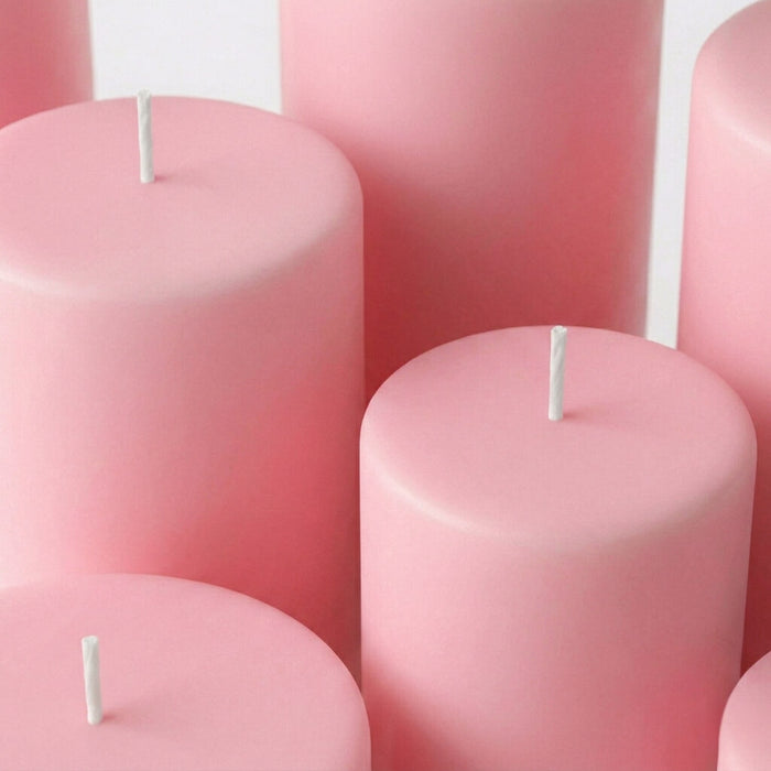 Richland 4" x 4" Pink Pillar Candles Set of 6