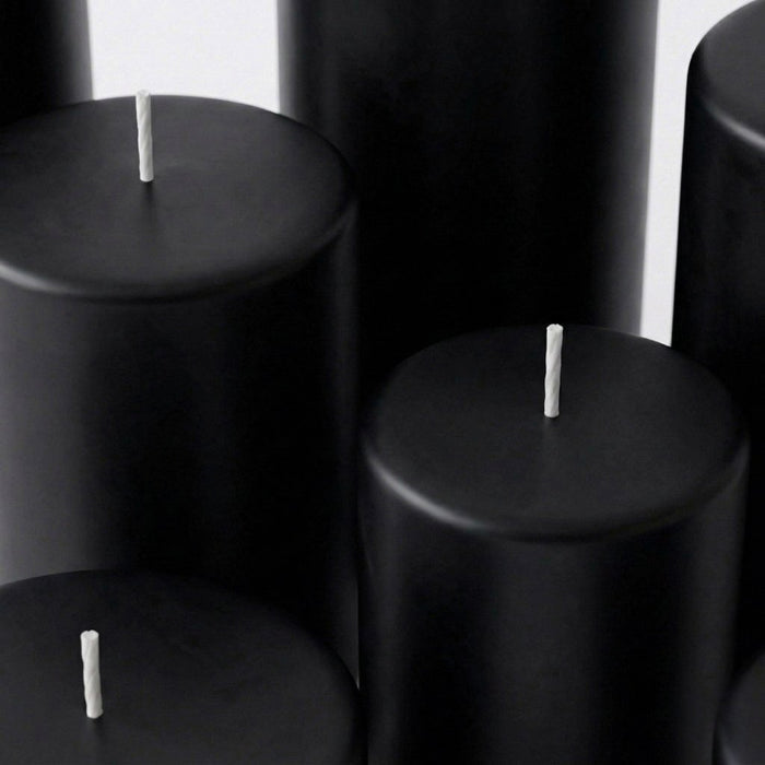 Richland 4" x 6" Black Pillar Candles Set of 6