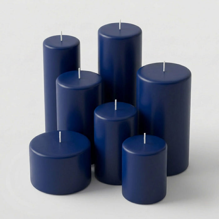 Richland 4" x 6" Navy Blue Pillar Candles Set of 6