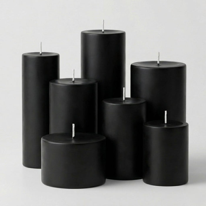 Richland 4" x 9" Black Pillar Candle