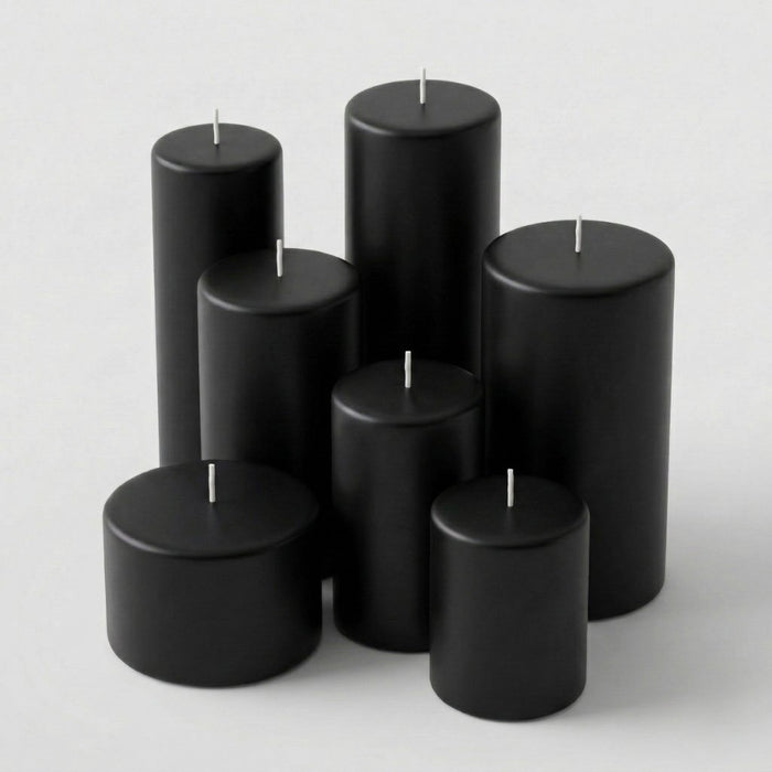 Richland 4" x 9" Black Pillar Candle