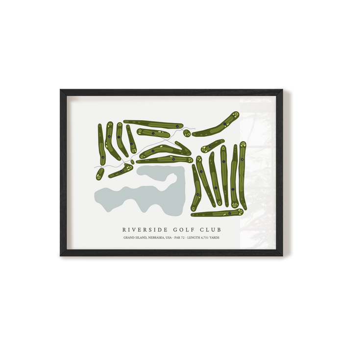Riverside Golf Club | Golf Course Map | Black Frame