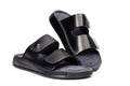 Riviera: Black Polished Strapless Sandal