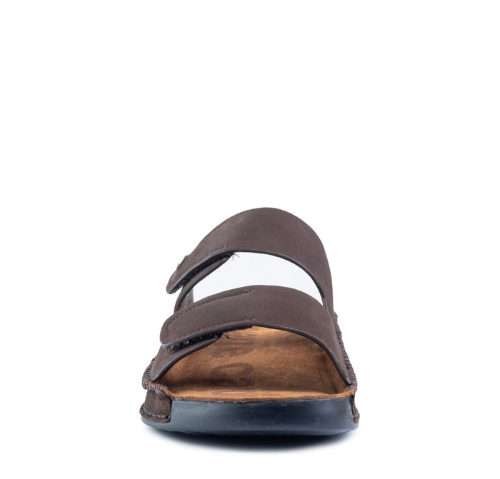 Riviera: Cafe Nubuck Strapless Sandal