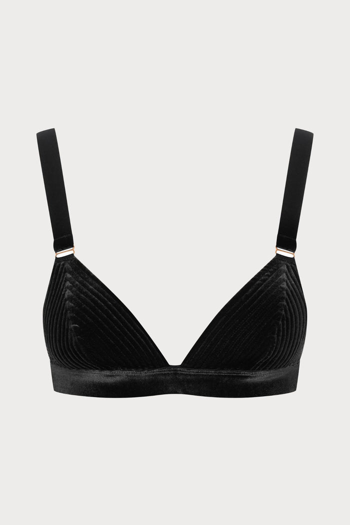 Scandale x Maison Close Rococo Black Velvet Triangle Bra - Naughty Knickers