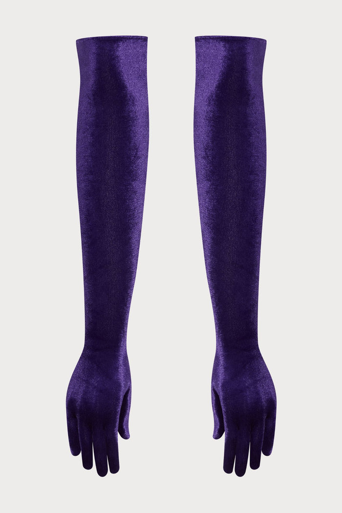 Scandale x Maison Close Rococo Purple Velvet Opera Gloves - Naughty Knickers