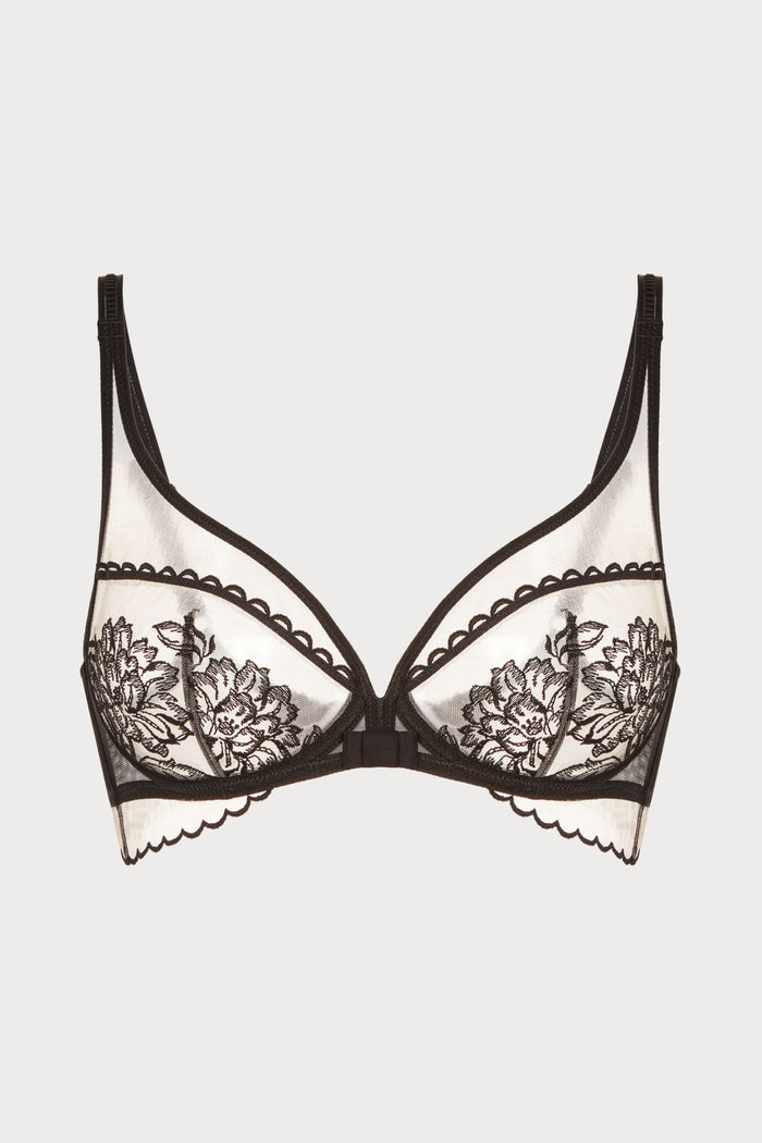 Romance Embroidery Triangle Plunge Bra