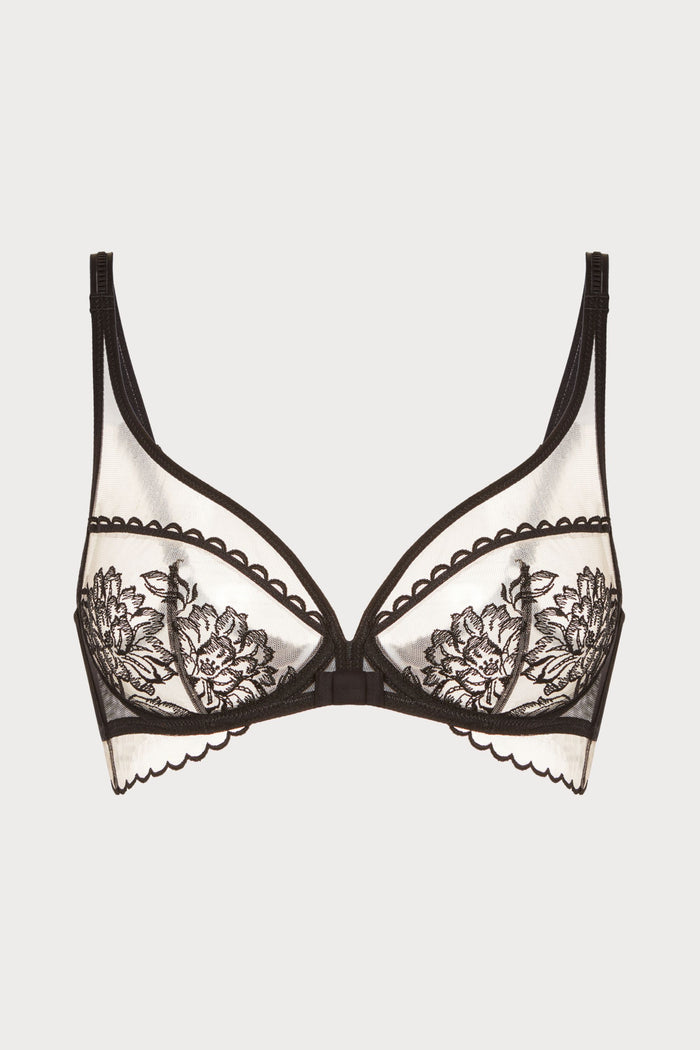 Romance Embroidery Triangle Plunge Bra