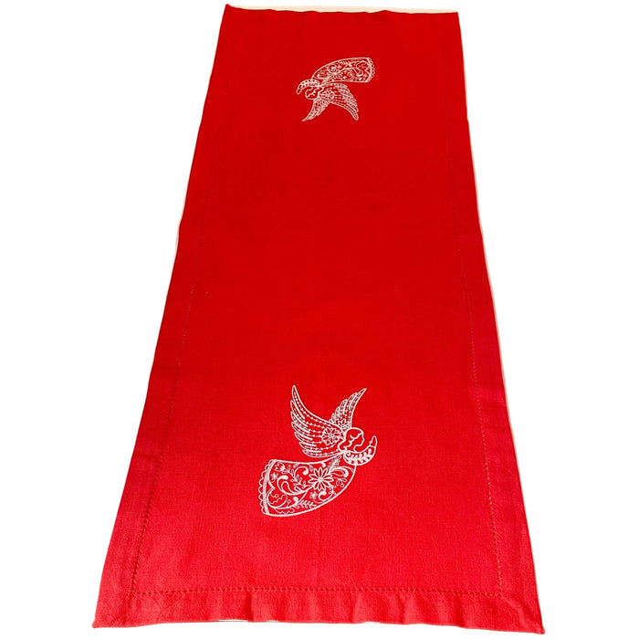 Rosemaling Angel on 36" Red Runner