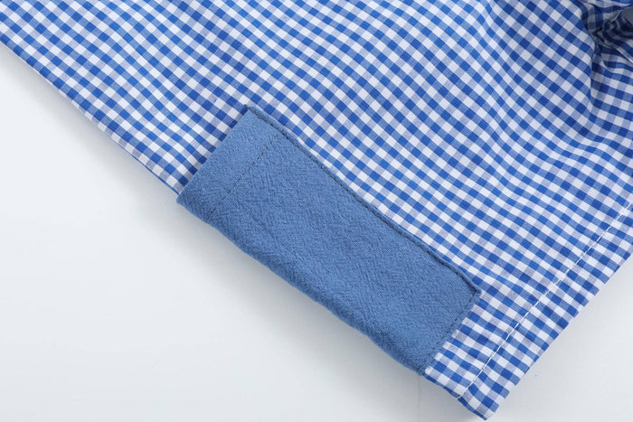 Royal Blue Gingham Pocket Shortalls - Premium Baby & Toddler Outfits from Lil Cactus - Just $34.95! Shop now at Pat's Monograms