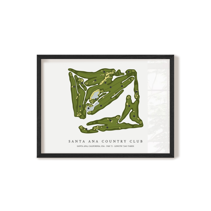 Santa Ana Country Club | Golf Course Map | Black Frame