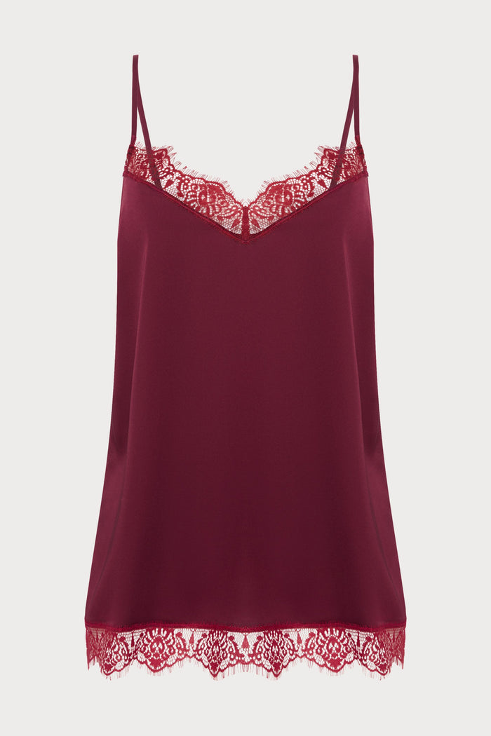 Satin Secrets Spinel Red Camisole