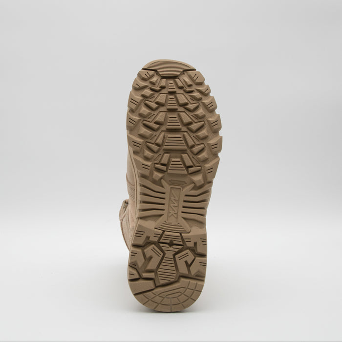 floating sole of a desert tan boot