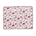 Set of 4 Winter Toile Placemats with Pom Pom Trim.