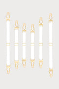 Maison Close Set of 6 Suspender Straps in White/Gold - Naughty Knickers