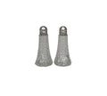 Set of Two Glass and Sterling Silver Salt and Pepper Shakers.