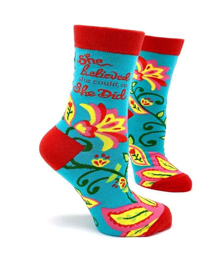 She Believed She Could, So She Did Women's Crew Socks - Premium Socks from Fabdaz - Just $12.95! Shop now at Pat's Monograms