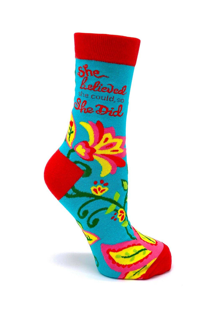 She Believed She Could, So She Did Women's Crew Socks - Premium Socks from Fabdaz - Just $12.95! Shop now at Pat's Monograms