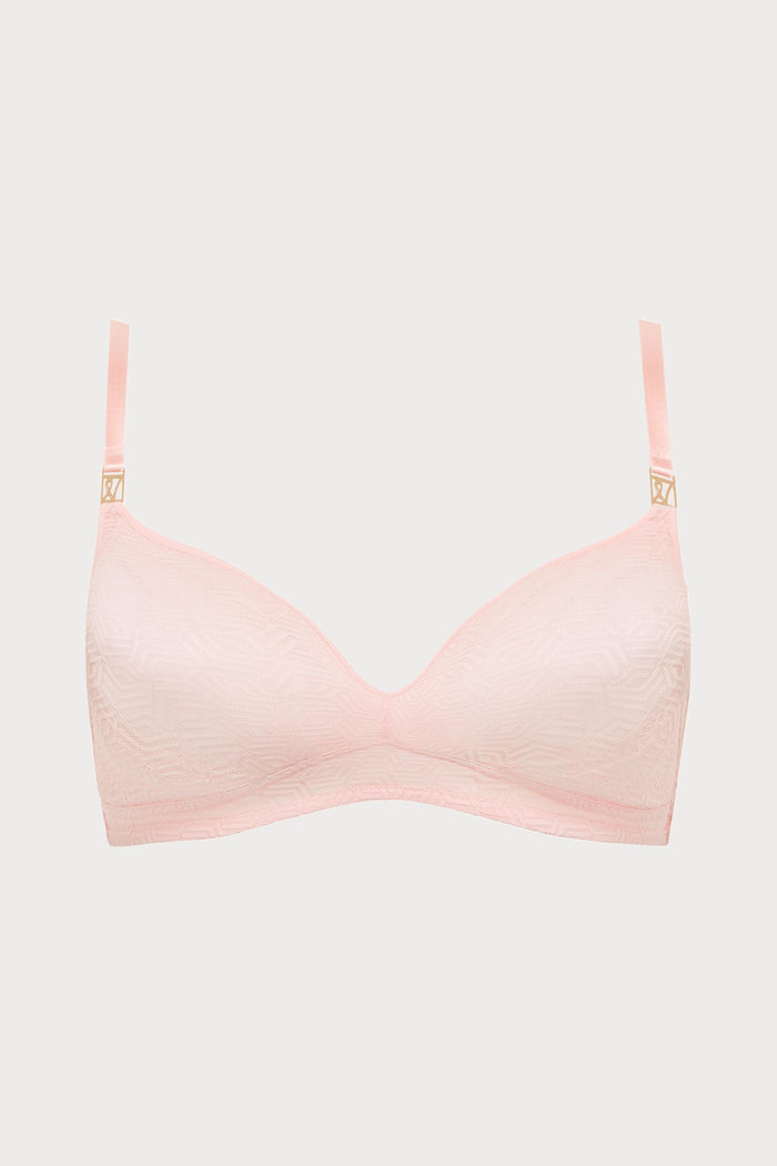 Nudea Sheer Deco Bralette Blush Pink